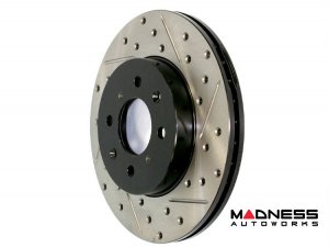 Jaguar F-TYPE Brake Rotor (1) - Front Right - Stop Tech - Drilled + Slotted 